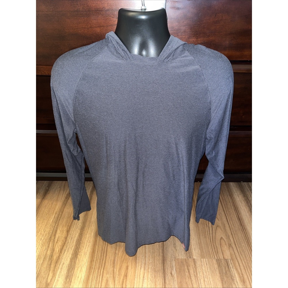 RHONE Charcoal Gray Lightweight L/S Pullover Performance Hoodie Size Large - Picture 1 of 8